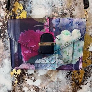 Ted Baker Crossbody Bag with Artistic Floral Design